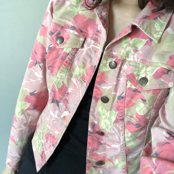 Pink Floral Jean Jacket - Picture 2 of 5